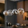 Ripoll hanging light, globe light, pendant light Amber, clear, Smoke-coloured, 4-light sources