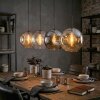 Ripoll hanging light, globe light, pendant light Amber, clear, Smoke-coloured, 4-light sources