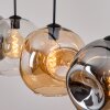 Ripoll hanging light, globe light, pendant light Amber, clear, Smoke-coloured, 4-light sources