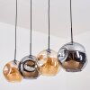 Ripoll hanging light, globe light, pendant light Amber, Smoke-coloured, 4-light sources