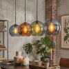 Koyoto hanging light, globe light, pendant light blue, green, coppery, 4-light sources