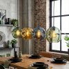 Ripoll hanging light, globe light, pendant light blue, gold, green, 4-light sources