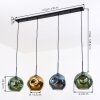 Ripoll hanging light, globe light, pendant light blue, gold, green, 4-light sources