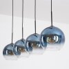 Koyoto hanging light, globe light, pendant light blue, clear, 4-light sources