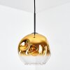 Ripoll hanging light, globe light, pendant light gold, clear, 1-light source