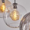 Koyoto hanging light, globe light, pendant light 30 cm Amber, clear, Smoke-coloured, 3-light sources