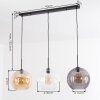 Koyoto hanging light, globe light, pendant light 30 cm Amber, clear, Smoke-coloured, 3-light sources