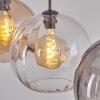 Koyoto hanging light, globe light, pendant light 30 cm Amber, clear, Smoke-coloured, 3-light sources