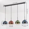 Koyoto hanging light, globe light, pendant light blue, green, clear, coppery, 4-light sources