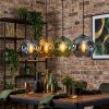 Ripoll hanging light, globe light, pendant light blue, gold, green, 4-light sources