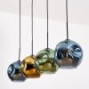Ripoll hanging light, globe light, pendant light blue, gold, green, 4-light sources