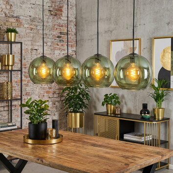 Koyoto hanging light, globe light, pendant light green, 4-light sources