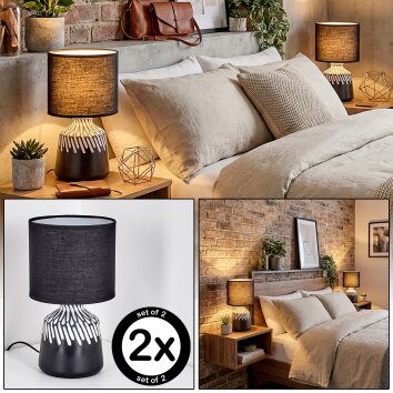 Mirvel table lamp black, white, 1-light source