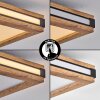 Lucera ceiling light, Panel LED Wood like finish, black, 1-light source