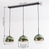 Koyoto hanging light, globe light, pendant light green, clear, 3-light sources