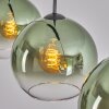 Koyoto hanging light, globe light, pendant light green, clear, 3-light sources