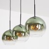 Koyoto hanging light, globe light, pendant light green, clear, 3-light sources