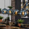 Ripoll hanging light, globe light, pendant light blue, 4-light sources