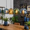 Ripoll hanging light, globe light, pendant light blue, gold, green, 4-light sources