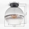 Koyoto ceiling light, globe light 25 cm clear, Smoke-coloured, 1-light source