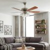 Stelo ceiling light, Ceiling fan light Ecru, matt nickel, silver, 3-light sources