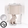 Harol table lamp chrome, sand-coloured, 1-light source
