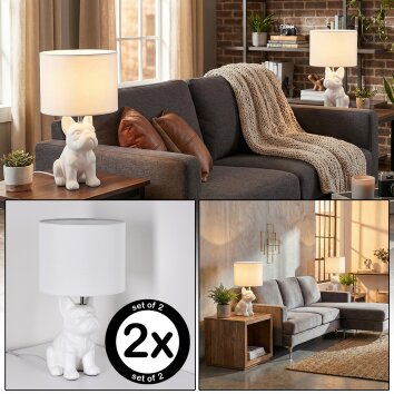 Harol table lamp chrome, white, 1-light source