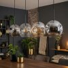 Ripoll hanging light, globe light, pendant light Amber, clear, Smoke-coloured, 4-light sources
