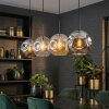 Ripoll hanging light, globe light, pendant light Amber, clear, Smoke-coloured, 4-light sources