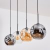 Ripoll hanging light, globe light, pendant light Amber, clear, Smoke-coloured, 4-light sources