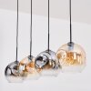 Ripoll hanging light, globe light, pendant light Amber, clear, Smoke-coloured, 4-light sources