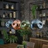 Ripoll hanging light, globe light, pendant light blue, green, coppery, 4-light sources