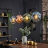 Ripoll hanging light, globe light, pendant light blue, green, coppery, 4-light sources