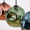 Ripoll hanging light, globe light, pendant light blue, green, coppery, 4-light sources