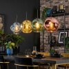 Ripoll hanging light, globe light, pendant light blue, gold, green, coppery, 4-light sources