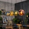 Ripoll hanging light, globe light, pendant light blue, gold, green, coppery, 4-light sources