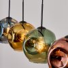 Ripoll hanging light, globe light, pendant light blue, gold, green, coppery, 4-light sources