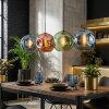 Ripoll hanging light, globe light, pendant light blue, green, coppery, 4-light sources