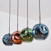 Ripoll hanging light, globe light, pendant light blue, green, coppery, 4-light sources