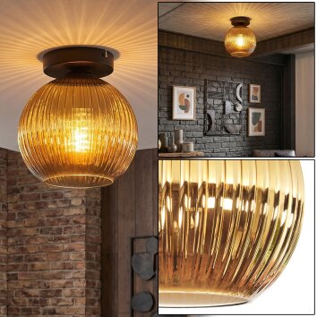 Koyoto ceiling light, globe light 20 cm gold, 1-light source