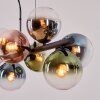 Gastor hanging light, globe light, pendant light blue, chrome, green, clear, coppery, Smoke-coloured, 8-light sources