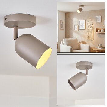Horen ceiling light, ceiling spotlight sand-coloured, 1-light source