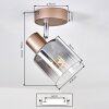 Casterk ceiling light, ceiling spotlight brown, chrome, 1-light source