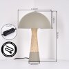 Forgek table lamp grey, stone appearance, 1-light source