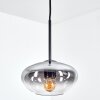 Mertola hanging light, pendant light clear, Smoke-coloured, 1-light source