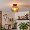 Koyoto ceiling light, globe light coppery, 1-light source