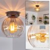 Koyoto ceiling light, globe light 20 cm Amber, clear, 1-light source