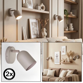 Horen wall light, wall spotlight sand-coloured, 1-light source