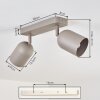 Horen ceiling light, ceiling spotlight sand-coloured, 2-light sources