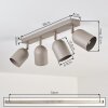 Horen ceiling light, ceiling spotlight sand-coloured, 4-light sources